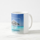 Mug Typographie de cloche de plage - Parapluie sur la (Devant droit)