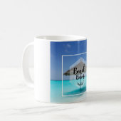 Mug Typographie de cloche de plage - Parapluie sur la (Devant gauche)