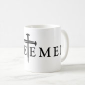 Mug Typographie de croix de clou Christian Bold rachet (Devant droit)