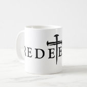 Mug Typographie de croix de clou Christian Bold rachet (Devant gauche)
