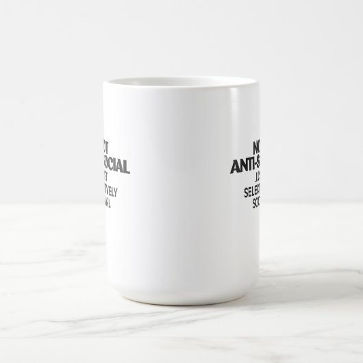 Mug Typographie de déclaration sélective sociale (Centre)