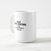 Mug Typographie de déclaration sélective sociale (Devant gauche)