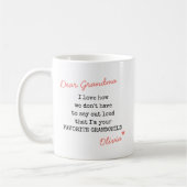 Mug Typographie de Grandma Favorite Grandchild Typogra (Gauche)