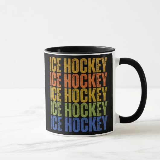 Mug Typographie de hockey sur glace (Droite)
