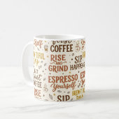Mug Typographie de jeu de mots sur le café (Devant gauche)