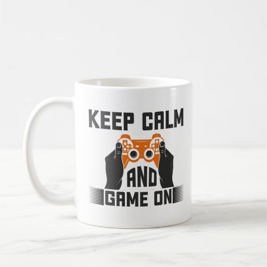 Mug Typographie de jeu Garder son calme et jouer (Gauche)