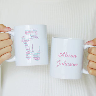 Mug Typographie de la chaussure de ballet Couleurs pas