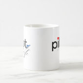 Mug Typographie de la femme pilote et avion Simple, mi (Centre)