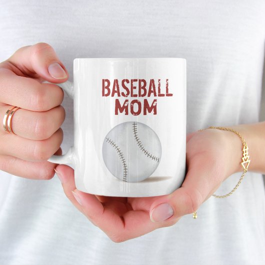 Mug Typographie de la maman du baseball Sports rouges