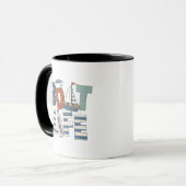 Mug Typographie de la vie de bateau Rétro Marine Marin (Devant gauche)