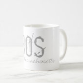 Mug Typographie de l'aéroport BOS Boston (Devant droit)