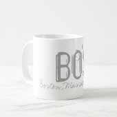 Mug Typographie de l'aéroport BOS Boston (Devant gauche)
