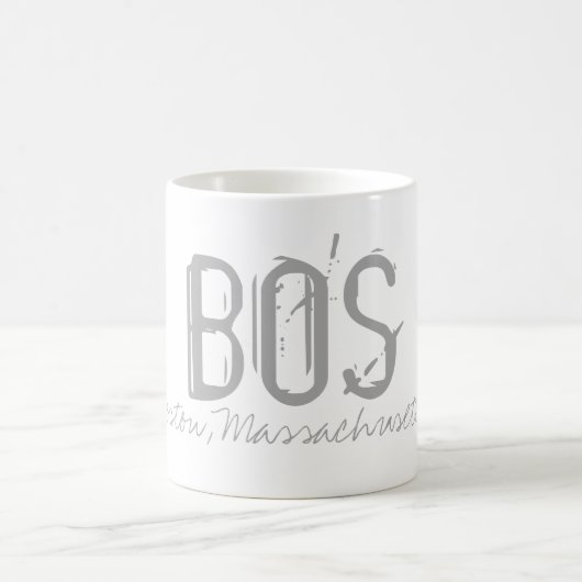 Mug Typographie de l'aéroport BOS Boston (Centre)