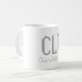 Mug Typographie de l'aéroport de Charlotte CLT (Devant gauche)
