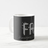 Mug Typographie de l'aéroport FRA Frankfort Allemagne (Devant gauche)