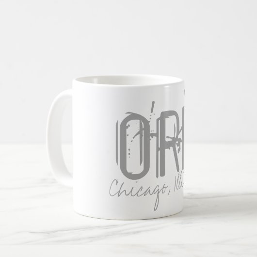 Mug Typographie de l'aéroport ORD Chicago (Devant gauche)