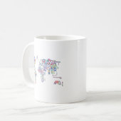 Mug Typographie de l'aquarelle dans les pays du monde (Devant gauche)