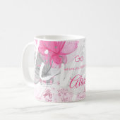 Mug Typographie de l'aquarelle rose de la Sagesse (Devant gauche)