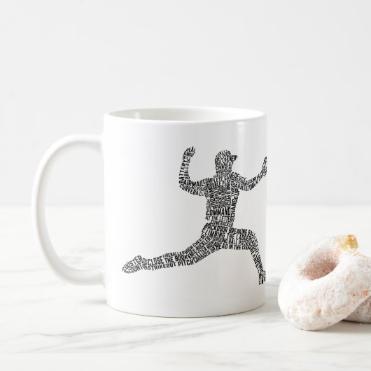 Mug Typographie de l'art Word du baseball (Avec donut)