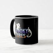 Mug Typographie de lettrage avec fantôme d'Halloween a (Devant gauche)
