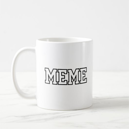 Mug Typographie de lettres majuscules de bloc de mème  (Gauche)