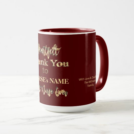 Mug Typographie de l'Merci du coeur (Devant droit)