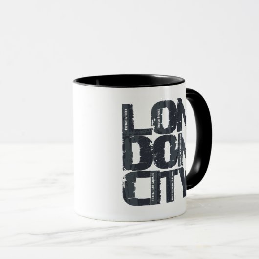 Mug Typographie de Londres, Angleterre (Devant droit)