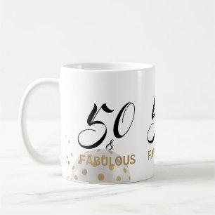 Mug Typographie de l'or noir de 50 ans et fabuleuse