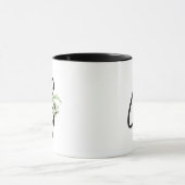 Mug Typographie de Monogramme noir "G" Fleurs élégante (Centre)