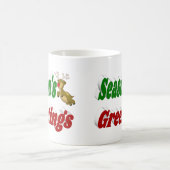 Mug Typographie de Noël de Reindeer Joyeuses Fêtes (Centre)
