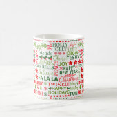 Mug Typographie de Noël rouge et vert sans couture (Centre)