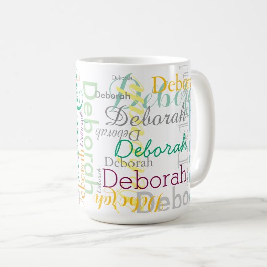 Mug Typographie de nom personnalisée cool (Devant droit)