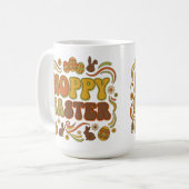 Mug Typographie de Pâques Hoppy Rétro 70 (Devant gauche)