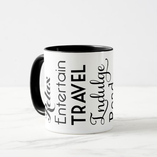 Mug Typographie de retraite Mots de retraite inspirés (Devant gauche)