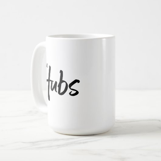 Mug Typographie de script de brosse moderne Hubs (Devant gauche)