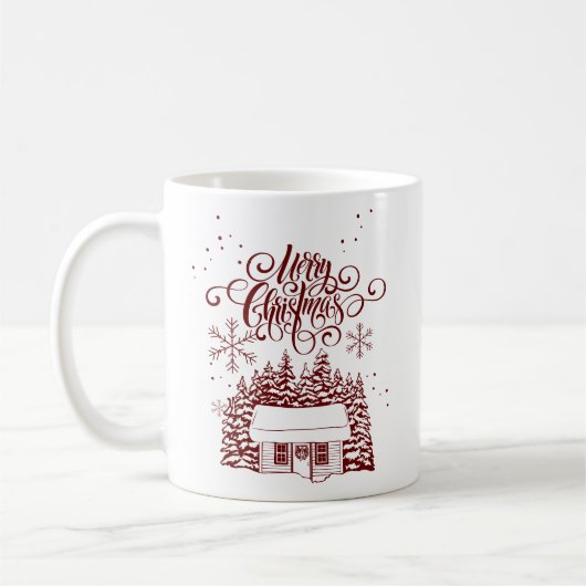 Mug Typographie de script de Noël Joyeux Personnalisé (Gauche)