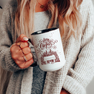 Mug Typographie de script de Noël Joyeux Personnalisé