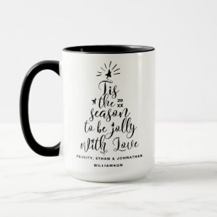 Mug Typographie de script moderne en gras Arbre de Noë