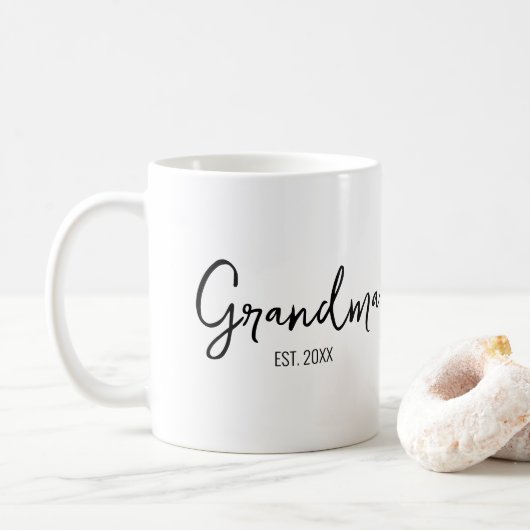 Mug Typographie de script noir année de fondation de g (Avec donut)