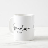Mug Typographie de script noir année de fondation de g (Devant gauche)