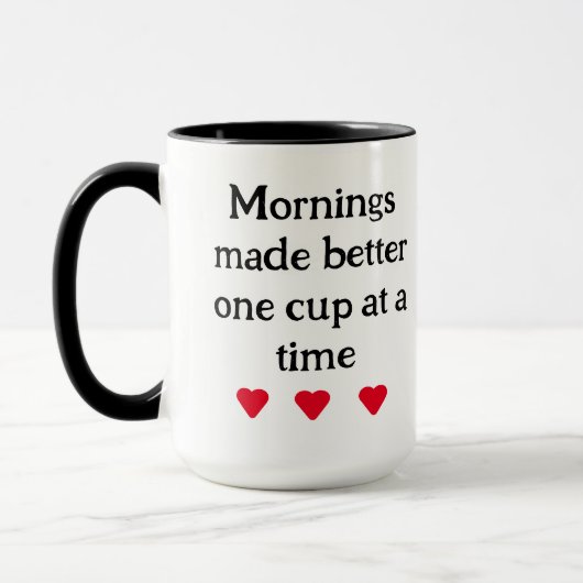 Mug typographie de script noir et blanc minimale (Gauche)