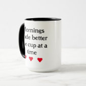 Mug typographie de script noir et blanc minimale (Devant gauche)