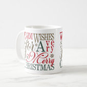 Mug Typographie de souhaits chauds Rouge/Vert ID589 (Devant gauche)