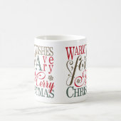 Mug Typographie de souhaits chauds Rouge/Vert ID589 (Centre)
