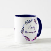 Mug Typographie de Thanksgiving mignonne avec Feuilles (Devant droit)