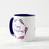 Mug Typographie de Thanksgiving mignonne avec Feuilles (Devant gauche)