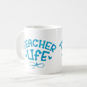 MUG TYPOGRAPHIE DE VIE DE L'ENSEIGNANT (Devant gauche)