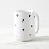 Mug Typographie de voeux noir blanc Ornement de vacanc (Devant droit)