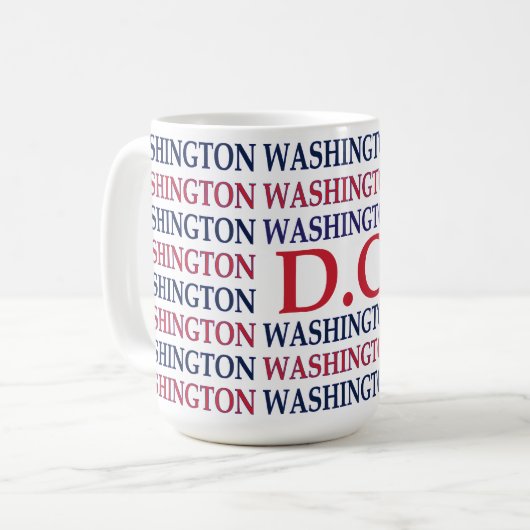 Mug Typographie de Washington DC (Devant gauche)