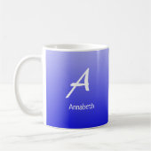 Mug Typographie décontractée Monogramme Blue Ombre (Gauche)